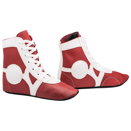 Купить Обувь для самбо SM-0102, кожа, красный Rusco в Ясном 