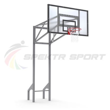 Купить Стойка баскетбольная уличная усиленная со щитом из оргстекла, кольцом и сеткой SP D 413 в Ясном 